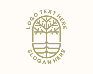 Organic Products - Organic Tree Badge logo design