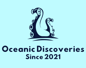 Marine Biologist - Blue Squid Tentacles logo design