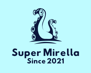 Sea - Blue Squid Tentacles logo design