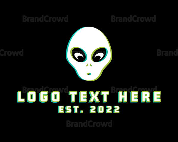 Gaming Alien Glitch Logo