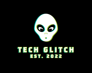 Glitch - Gaming Alien Glitch logo design