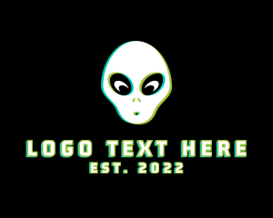 Glitch - Gaming Alien Glitch logo design