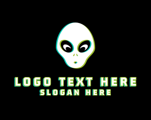 Gaming Alien Glitch Logo