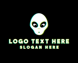 Glitch - Gaming Alien Glitch logo design