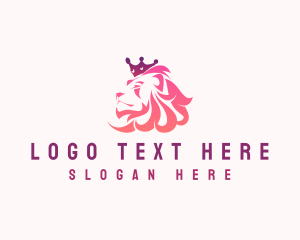 Premium - Premium Crown Lion logo design