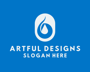 Simple Water Droplet logo design