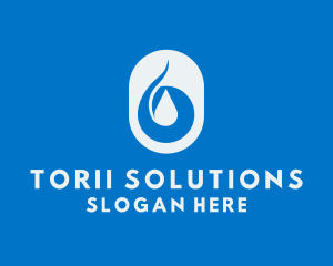 Simple Water Droplet logo design