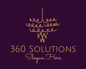 Gold Chandelier Light logo design