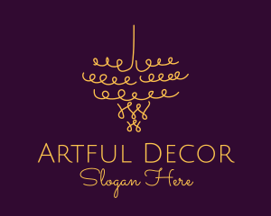 Gold Chandelier Light logo design