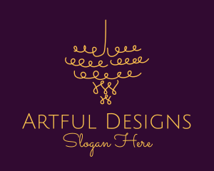 Gold Chandelier Light logo design