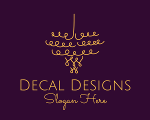 Gold Chandelier Light logo design