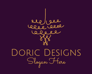 Gold Chandelier Light logo design