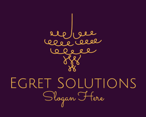 Gold Chandelier Light logo design