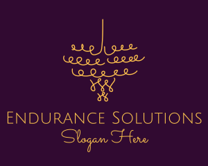 Gold Chandelier Light logo design