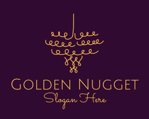 Gold Chandelier Light logo design