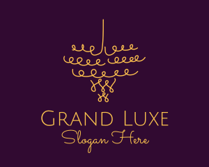 Grand - Gold Chandelier Light logo design