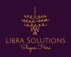 Gold Chandelier Light logo design