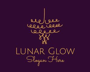 Gold Chandelier Light logo design