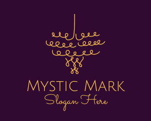 Gold Chandelier Light logo design