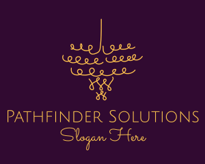 Gold Chandelier Light logo design