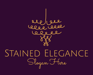 Gold Chandelier Light logo design