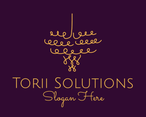 Gold Chandelier Light logo design