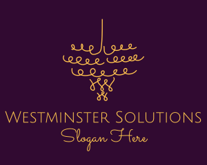 Gold Chandelier Light logo design