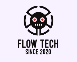 Tech Spider Face logo design