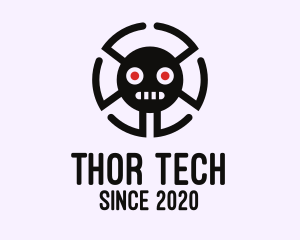 Tech Spider Face logo design