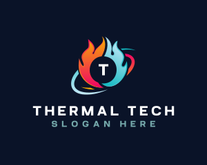 HVAC Fire Thermal logo design