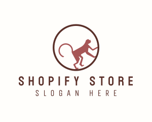 Ecommerce - Climbing Monkey Silhouette logo design