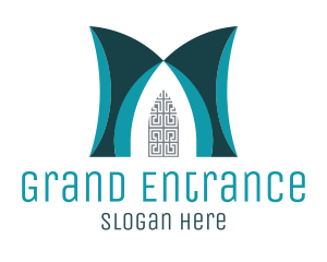 Entrance - Art Deco Archway Door logo design