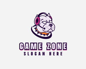 Headphones Bulldog Gamer logo design