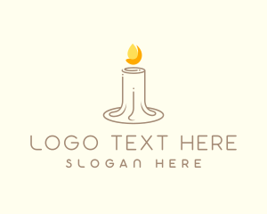 Relaxation - Candle Light Fire logo design