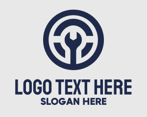 Steering Wheel - Maintenance Mechanic Repair Wrench logo design