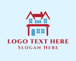 House - Red Roof House logo design