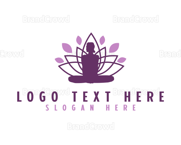 Lotus Yoga Pose Logo