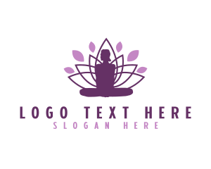Yoga Teacher - Lotus Yoga Pose logo design