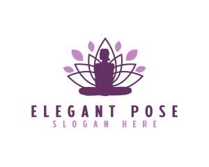 Pose - Lotus Yoga Pose logo design