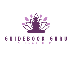 Lotus Yoga Pose logo design