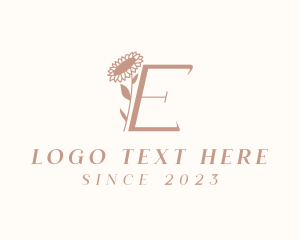 Feminine - Sunflower Letter E logo design