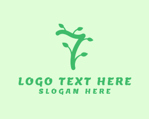 Seven - Natural Leaf Vine Number 7 logo design