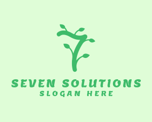 Seven - Natural Leaf Vine Number 7 logo design