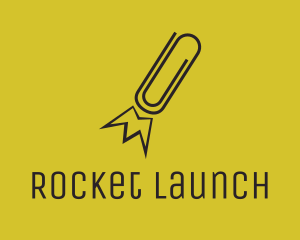 Rocket - Paper Clip Rocket logo design