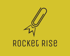 Launch - Paper Clip Rocket logo design