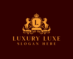 Luxury Crown Horse logo design