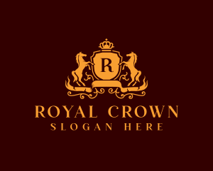 Luxury Crown Horse logo design