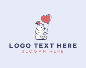 Balloon - Love Balloon Polar Bear logo design