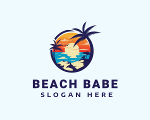 Beach Summer Getaway logo design