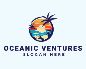 Beach Summer Getaway logo design